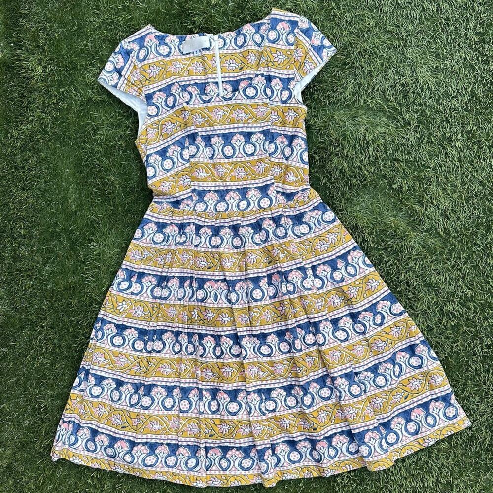 Corey Lynn Calter Sugared Dress Pleated Allover Mosaic Pattern Anthropologie 2